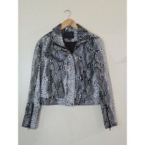 Revolve BLANKNYC Moto Jacket Womens Size Medium Faux Leather Anaconda Print